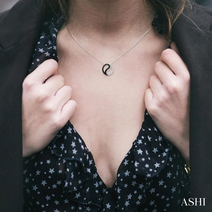 Yin Yang Petite Black Diamond Fashion Pendant