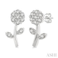 Floral Petite Diamond Fashion Earrings