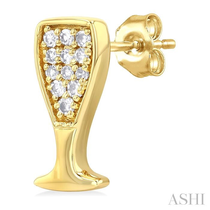 Champagne Glass Petite Diamond Fashion Earrings