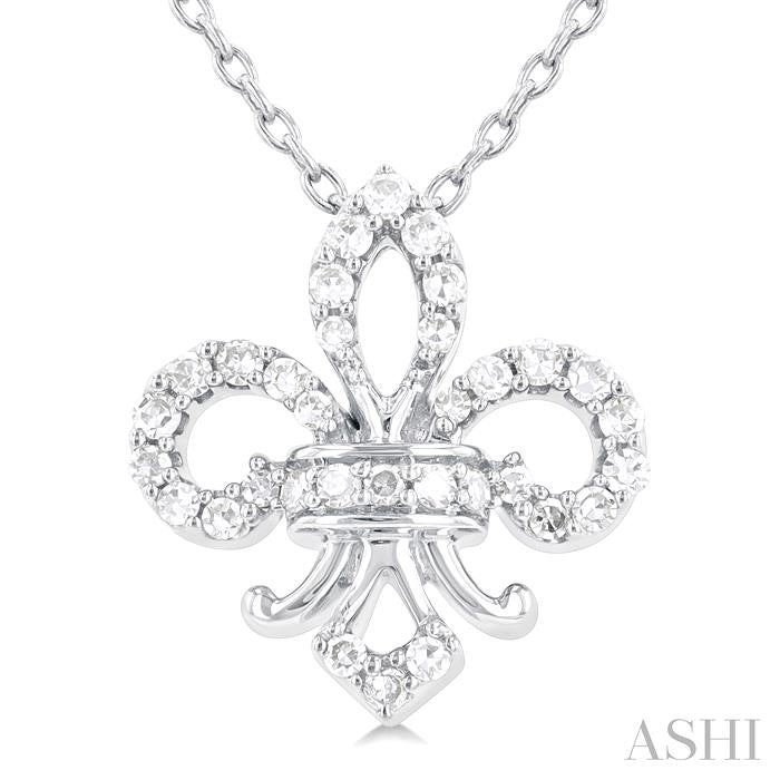 Fleur De Lis Petite Diamond Fashion Pendant