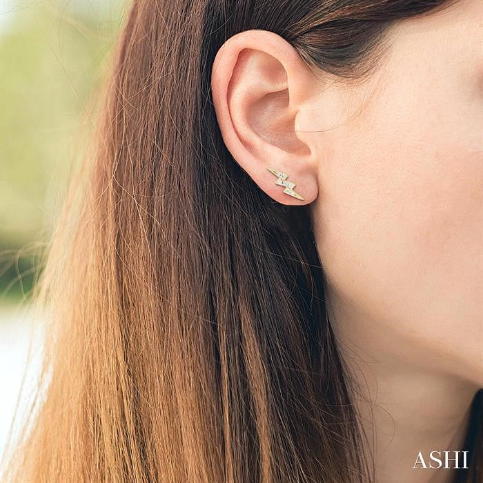 Lightning Bolt Petite Diamond Fashion Earrings