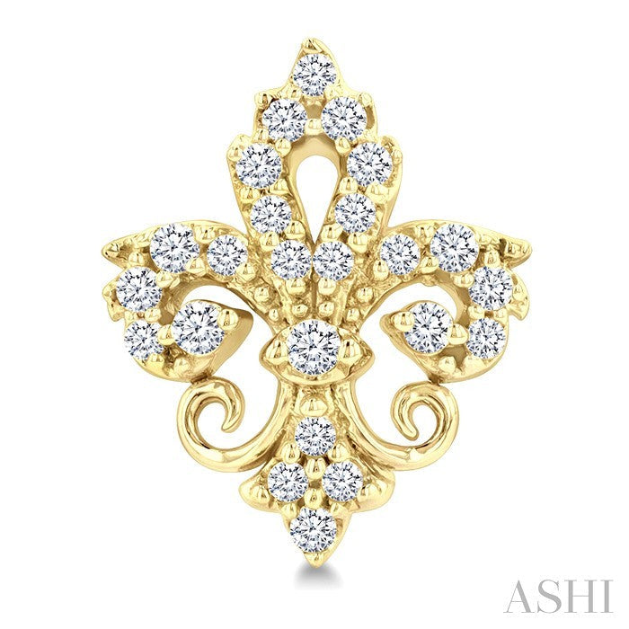 Fleur De Lis Petite Diamond Fashion Earrings
