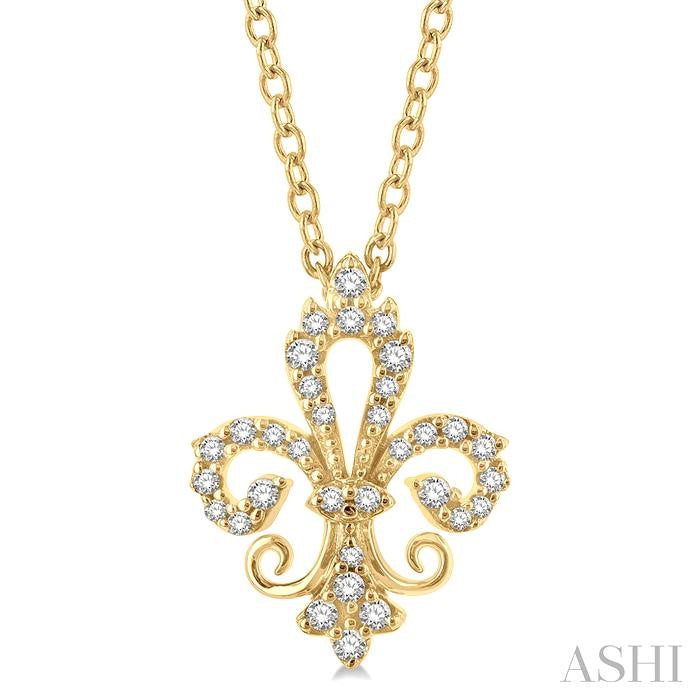 Fleur De Lis Petite Diamond Fashion Pendant