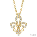 Fleur De Lis Petite Diamond Fashion Pendant