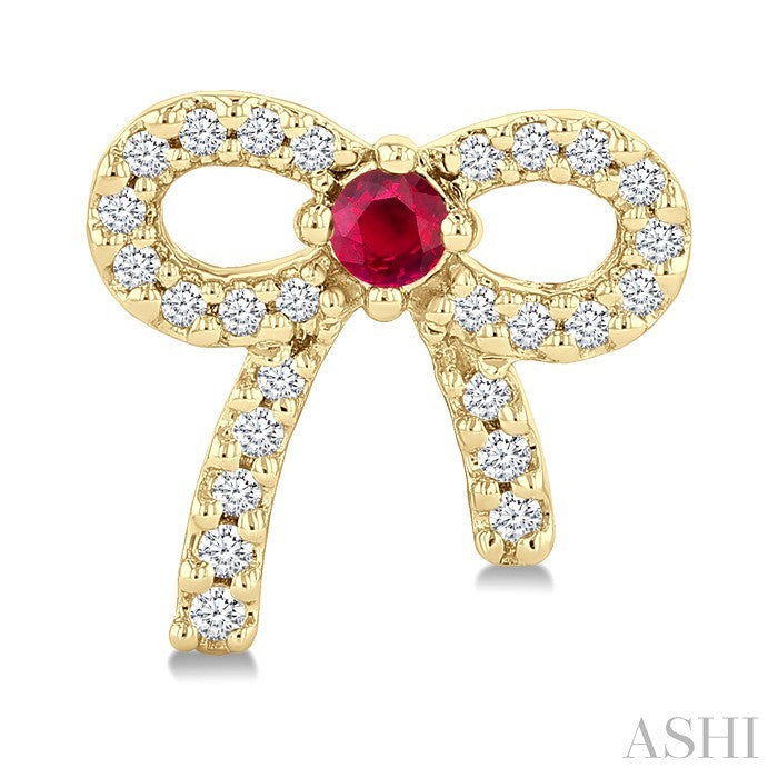 Bow Petite Gemstone & Diamond Fashion Earrings