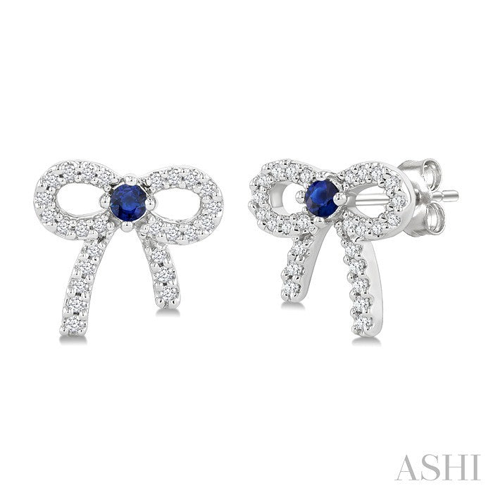 Bow Petite Gemstone & Diamond Fashion Earrings