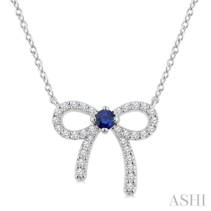 Bow Petite Gemstone Diamond Fashion Pendant