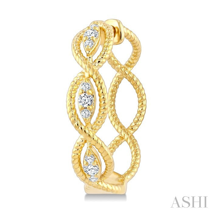 Swirl Petite Diamond Fashion Huggie Earrings