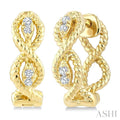 Swirl Petite Diamond Fashion Huggie Earrings