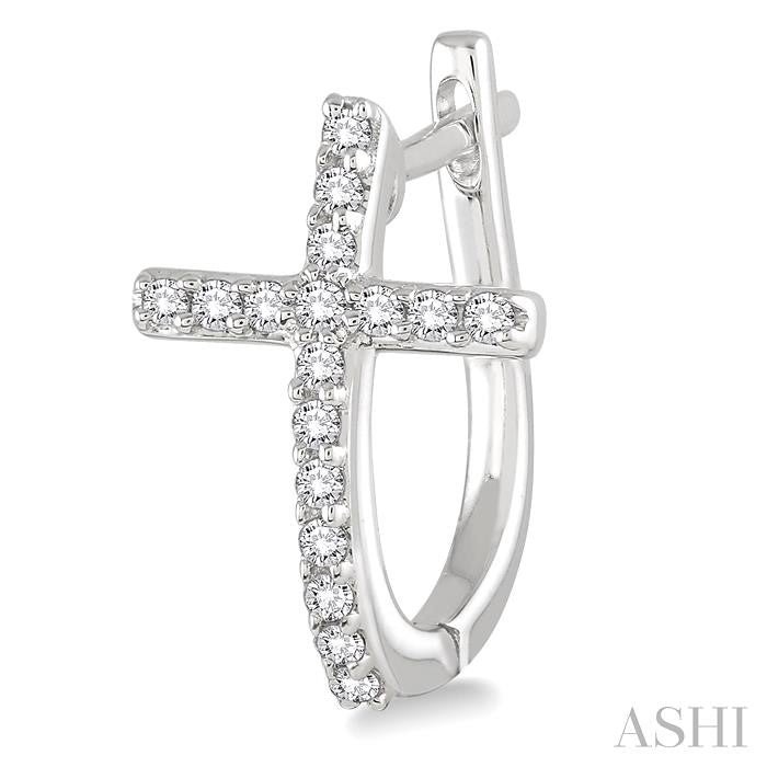 Cross Diamond Huggie Fashion Earrings
