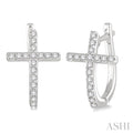 Cross Diamond Huggie Fashion Earrings