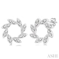 Flower Petite Diamond Fashion Earrings