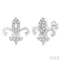 Fleur De Lis Petite Diamond Fashion Earrings