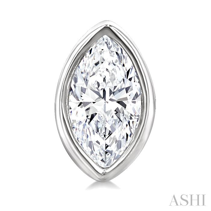 Marquise Shape Bezel Set Petite Diamond Fashion Earrings