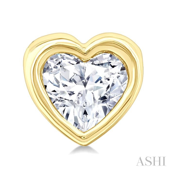 Heart Shape Bezel Set Petite Diamond Fashion Earrings