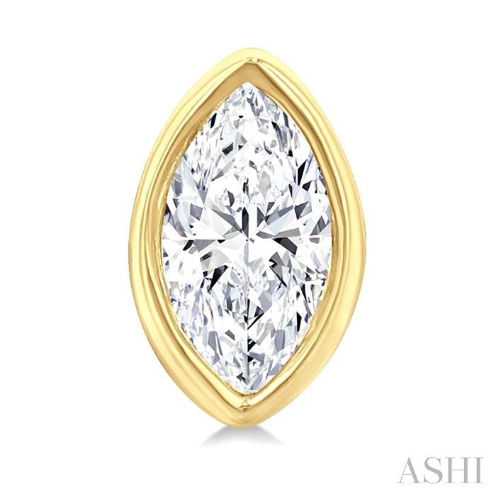 Marquise Shape Bezel Set Petite Diamond Fashion Earrings