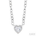 Heart Shape Bezel Set Petite Diamond Fashion Pendant