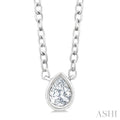 Pear Shape Bezel Set Petite Diamond Fashion Pendant
