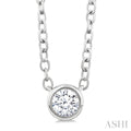 Round Shape Bezel Set Petite Diamond Fashion Pendant