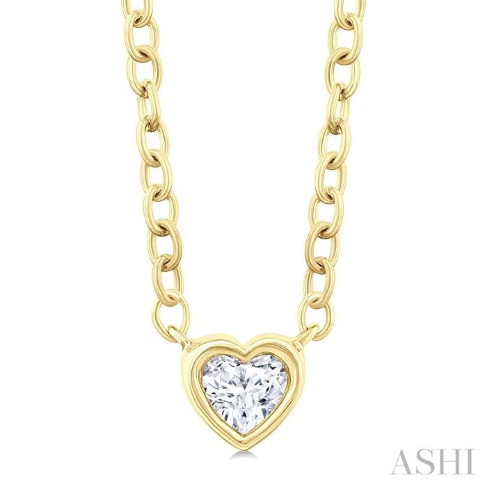 Heart Shape Bezel Set Petite Diamond Fashion Pendant