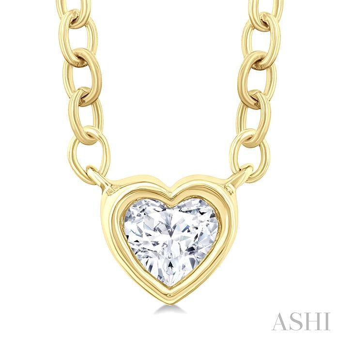 Heart Shape Bezel Set Petite Diamond Fashion Pendant