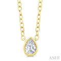Pear Shape Bezel Set Petite Diamond Fashion Pendant