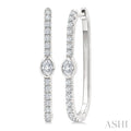 Oval Shape Diamond Fashion Hoop Earrings