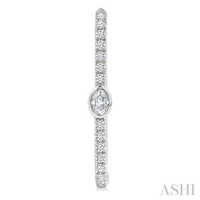Oval Shape Diamond Fashion Hoop Earrings