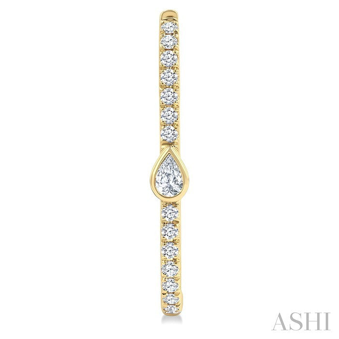 Pear Shape Diamond Fashion Hoop Earrings