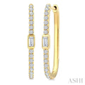 Rectangle Shape Diamond Fashion Hoop Earrings
