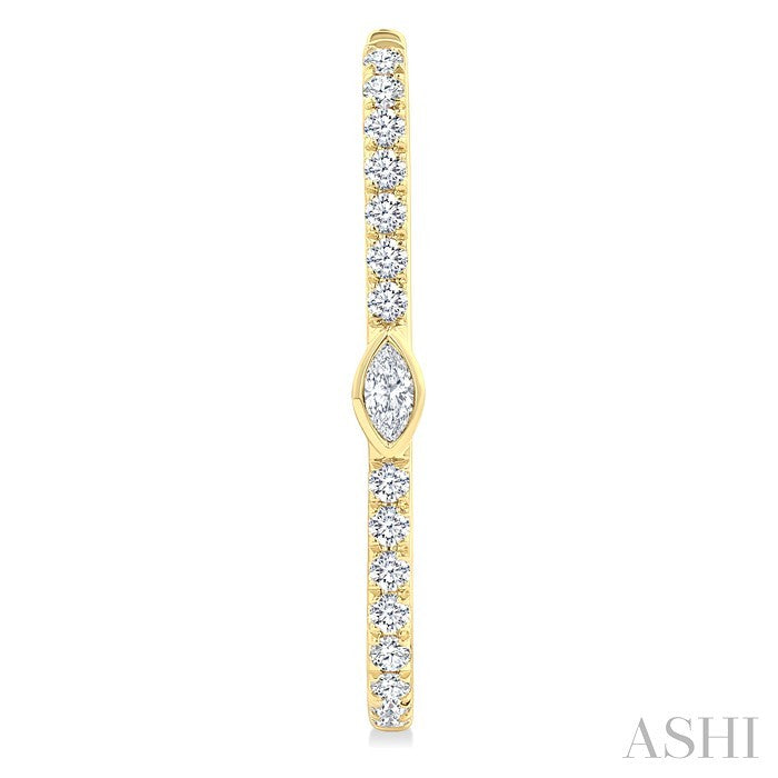 Marquise Shape Diamond Fashion Hoop Earrings