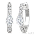 Pear Shape Petite Diamond Fashion Huggie Earrings