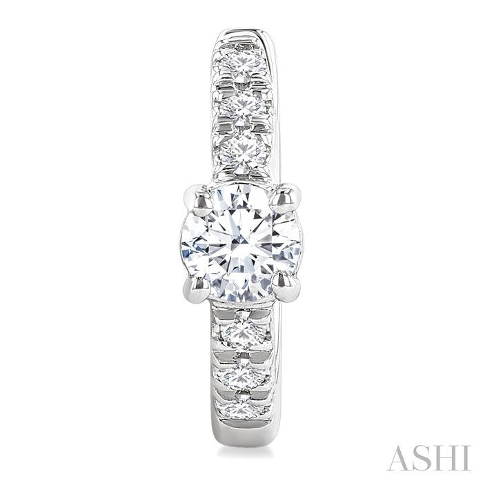 Round Shape Petite Diamond Fashion Huggie Earrings