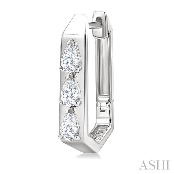 Pear Shape Diamond Hoop Earrings