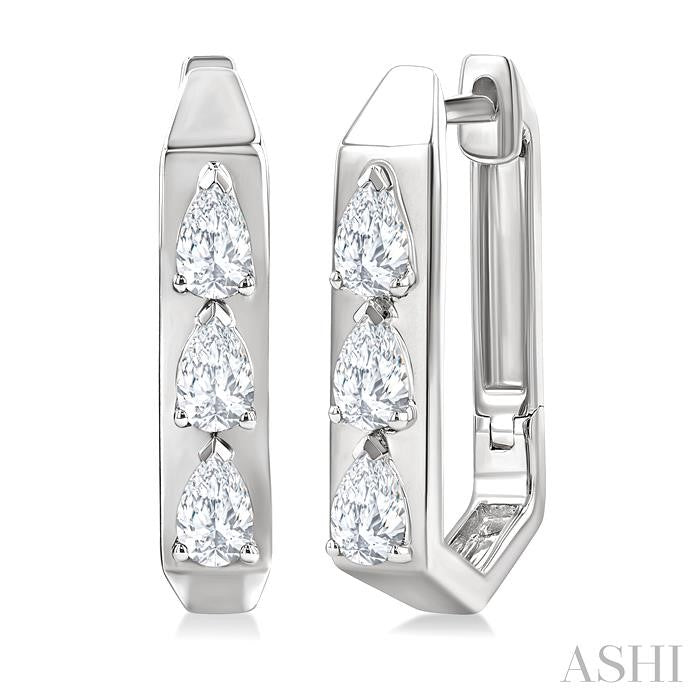 Pear Shape Diamond Hoop Earrings