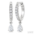 Pear Shape Petite Diamond Fashion Huggie Earrings