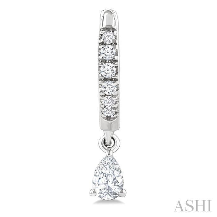 Pear Shape Petite Diamond Fashion Huggie Earrings