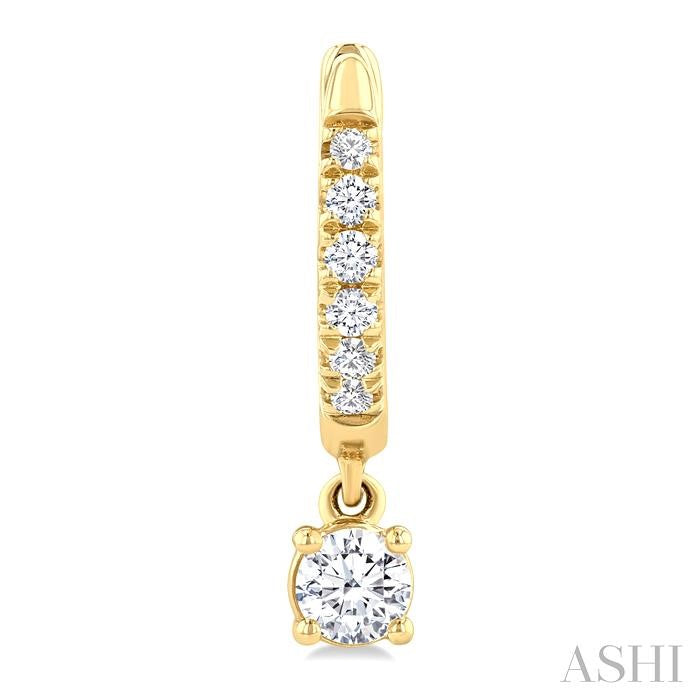 Round Shape Petite Diamond Fashion Huggie Earrings