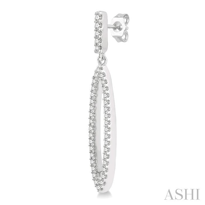 Marquise Shape Diamond Fashion Long Earrings