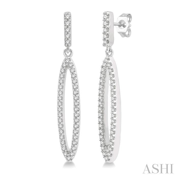 Marquise Shape Diamond Fashion Long Earrings