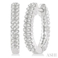 Two Row Petite Diamond Huggie Fashion Earrings