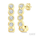 Bezel Set Petite Diamond Half Hoop Earrings