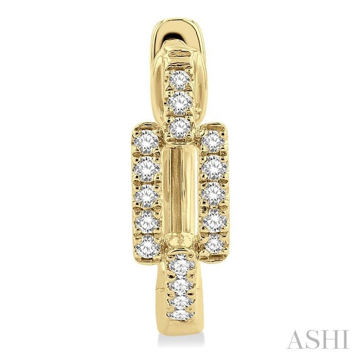 Paperclip Petite Diamond Huggie Fashion Earrings