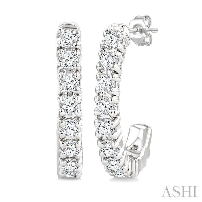 Petite Diamond Half Hoop Earrings