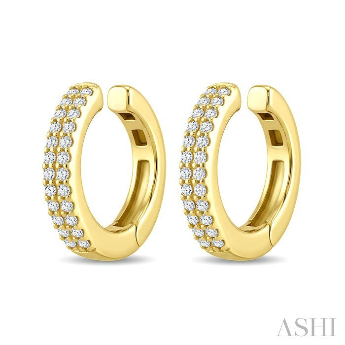 Petite Diamond Fashion Huggie Cuff Earrings