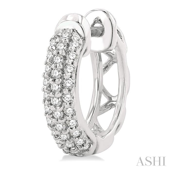 Pave-Set Petite Diamond Fashion Huggie Earrings