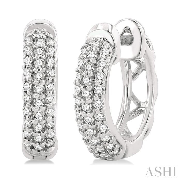 Pave-Set Petite Diamond Fashion Huggie Earrings