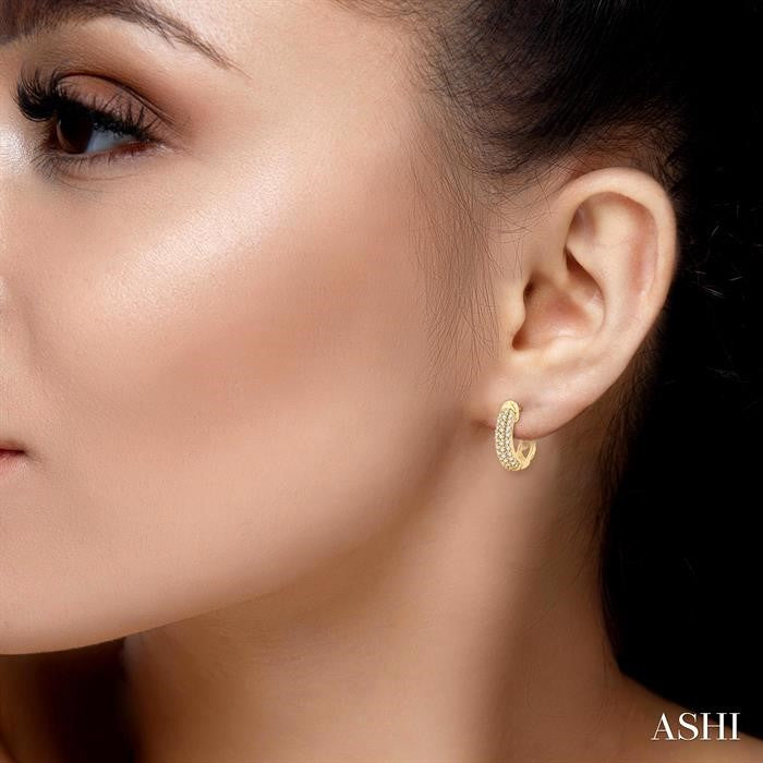 Pave-Set Petite Diamond Fashion Huggie Earrings