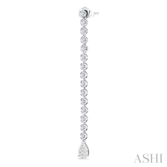 Pear Shape Lovebright Diamond Long Earrings