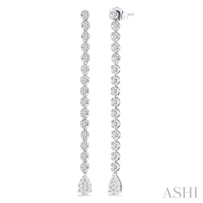 Pear Shape Lovebright Diamond Long Earrings